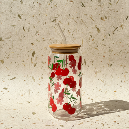 Cherry Pop: Blossom & Fruit Glass Can
