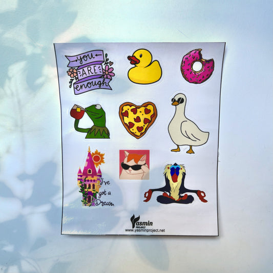 Positive Vibes & Memes Stickers Sheet