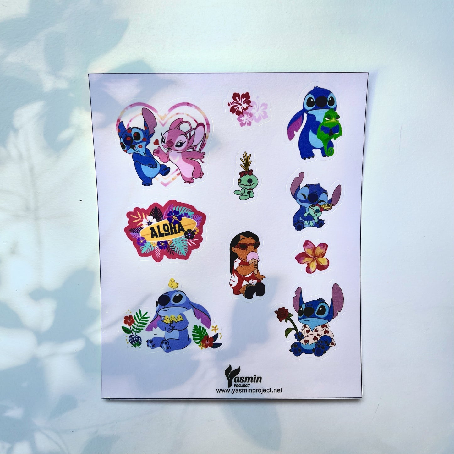 Stitch & Angel Aloha Stickers Sheet