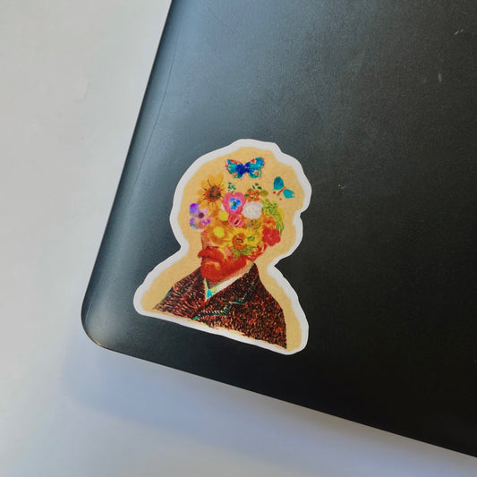 Van Gogh Floral Portrait - Single Sticker