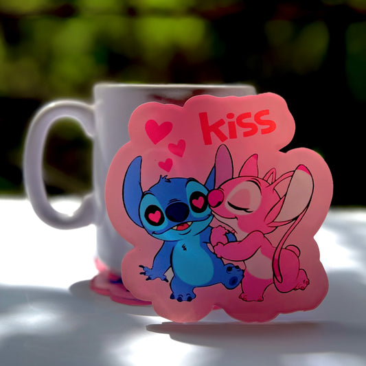 Stitch & Angel "Kiss" Coaster