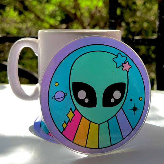 Rainbow Alien Acrylic Coaster
