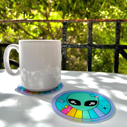 Rainbow Alien Acrylic Coaster