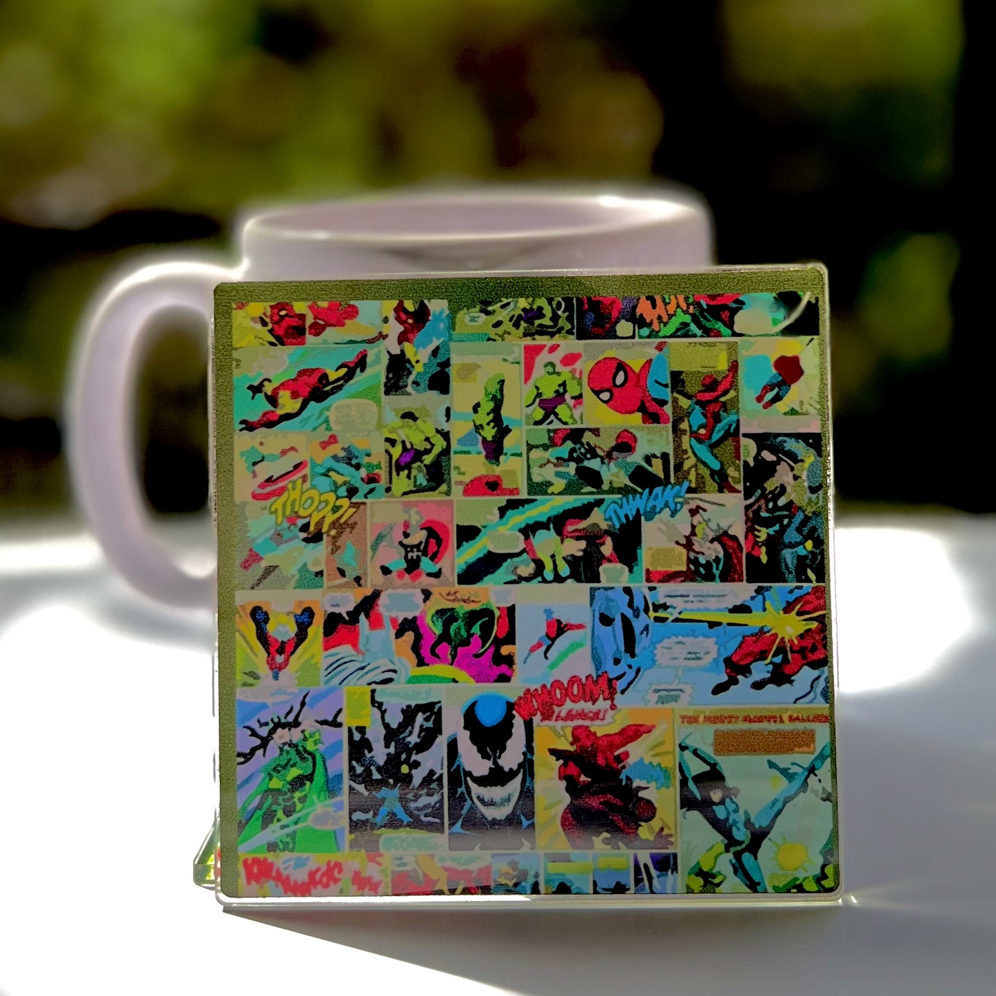 Marvel Retro Comic Collage Acrylic Coaster