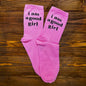 "I am a Good Girl" Pink Socks