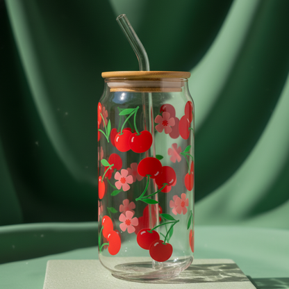 Cherry Pop: Blossom & Fruit Glass Can