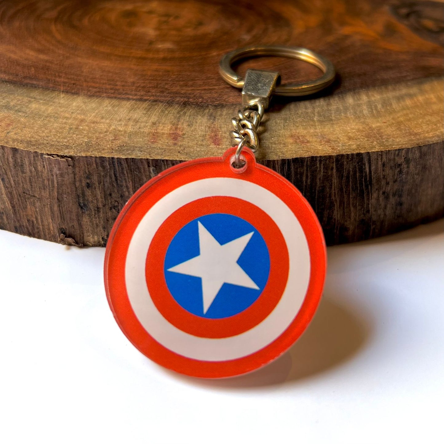 Captain America Shield Acrylic Keychain