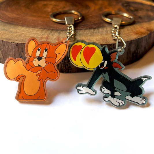 Tom & Jerry Love-Struck Acrylic Keychain Set
